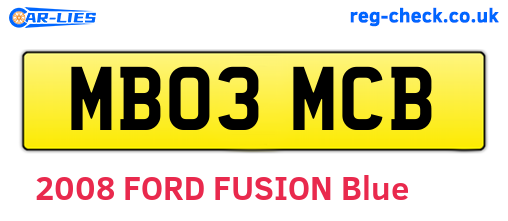 MB03MCB are the vehicle registration plates.
