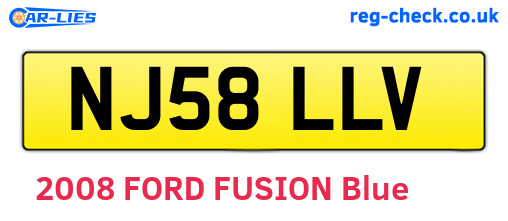 NJ58LLV are the vehicle registration plates.