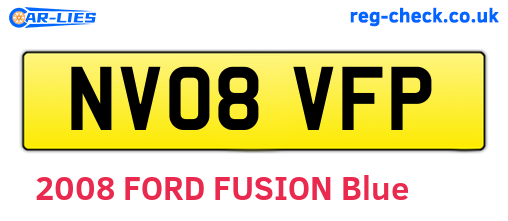 NV08VFP are the vehicle registration plates.