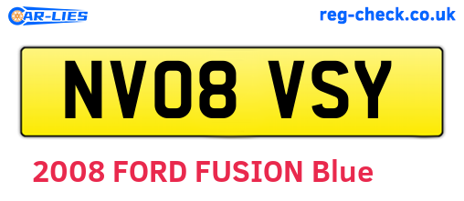 NV08VSY are the vehicle registration plates.