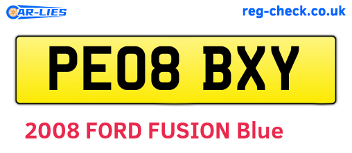 PE08BXY are the vehicle registration plates.