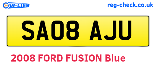 SA08AJU are the vehicle registration plates.