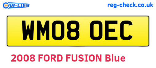 WM08OEC are the vehicle registration plates.