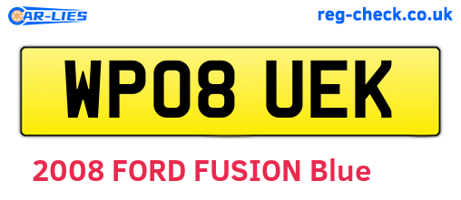 WP08UEK are the vehicle registration plates.