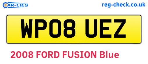 WP08UEZ are the vehicle registration plates.