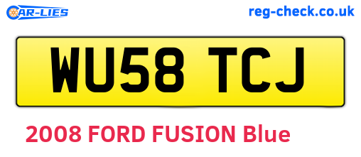 WU58TCJ are the vehicle registration plates.