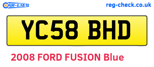 YC58BHD are the vehicle registration plates.