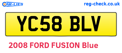 YC58BLV are the vehicle registration plates.