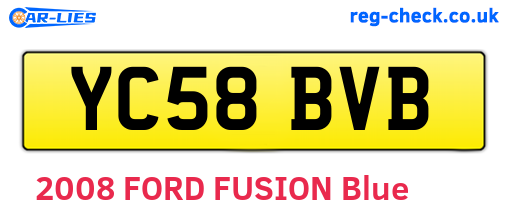 YC58BVB are the vehicle registration plates.
