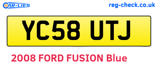 YC58UTJ are the vehicle registration plates.