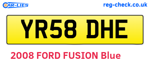 YR58DHE are the vehicle registration plates.
