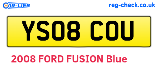 YS08COU are the vehicle registration plates.
