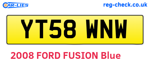 YT58WNW are the vehicle registration plates.