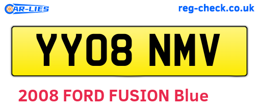 YY08NMV are the vehicle registration plates.