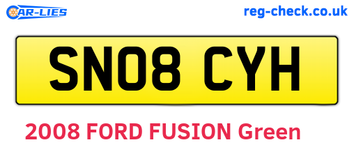 SN08CYH are the vehicle registration plates.