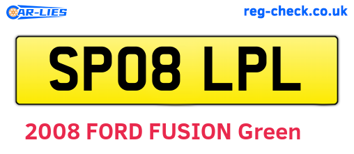 SP08LPL are the vehicle registration plates.