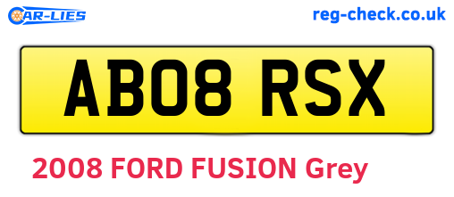 AB08RSX are the vehicle registration plates.