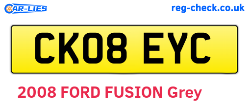 CK08EYC are the vehicle registration plates.
