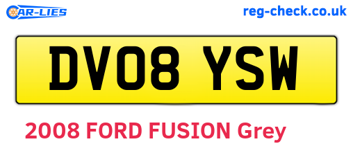 DV08YSW are the vehicle registration plates.