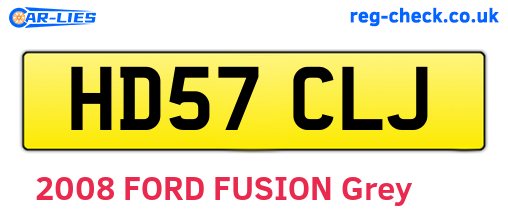 HD57CLJ are the vehicle registration plates.