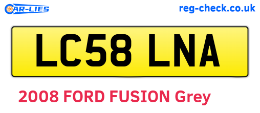 LC58LNA are the vehicle registration plates.