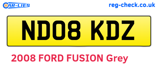 ND08KDZ are the vehicle registration plates.