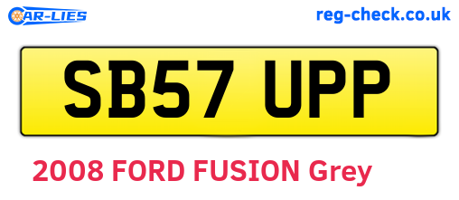 SB57UPP are the vehicle registration plates.