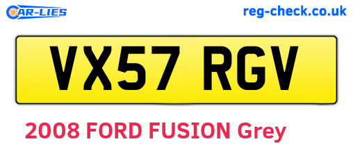 VX57RGV are the vehicle registration plates.