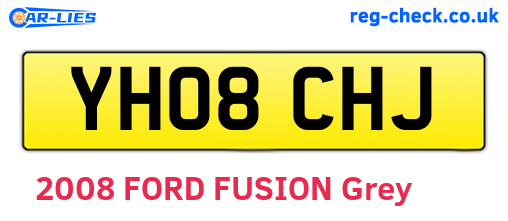 YH08CHJ are the vehicle registration plates.