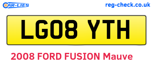 LG08YTH are the vehicle registration plates.