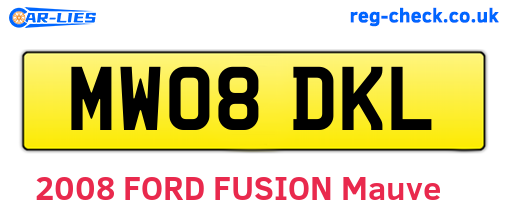 MW08DKL are the vehicle registration plates.