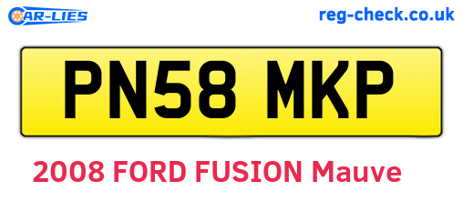 PN58MKP are the vehicle registration plates.