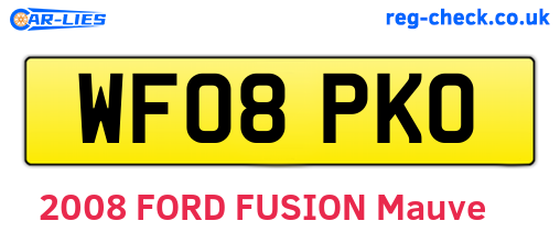WF08PKO are the vehicle registration plates.