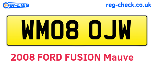 WM08OJW are the vehicle registration plates.