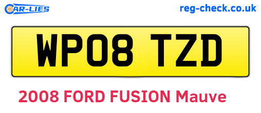 WP08TZD are the vehicle registration plates.