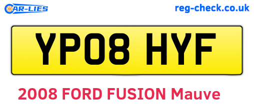 YP08HYF are the vehicle registration plates.