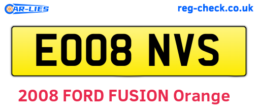 EO08NVS are the vehicle registration plates.