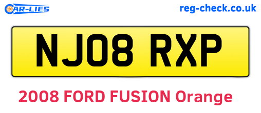 NJ08RXP are the vehicle registration plates.