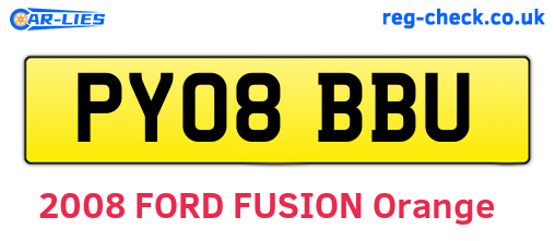 PY08BBU are the vehicle registration plates.