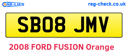 SB08JMV are the vehicle registration plates.