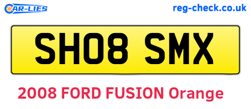 SH08SMX are the vehicle registration plates.