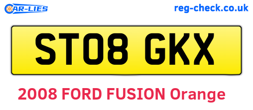 ST08GKX are the vehicle registration plates.