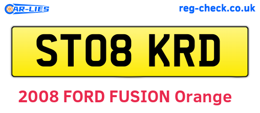 ST08KRD are the vehicle registration plates.