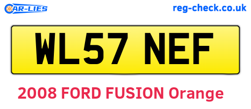 WL57NEF are the vehicle registration plates.