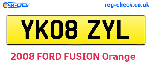 YK08ZYL are the vehicle registration plates.