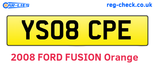YS08CPE are the vehicle registration plates.