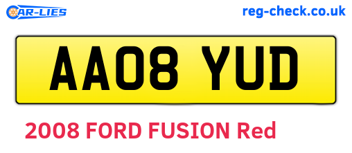 AA08YUD are the vehicle registration plates.