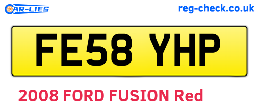 FE58YHP are the vehicle registration plates.