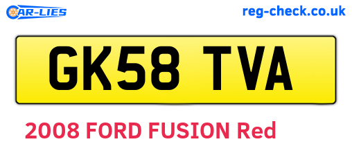 GK58TVA are the vehicle registration plates.