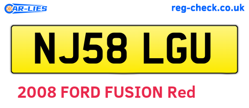 NJ58LGU are the vehicle registration plates.